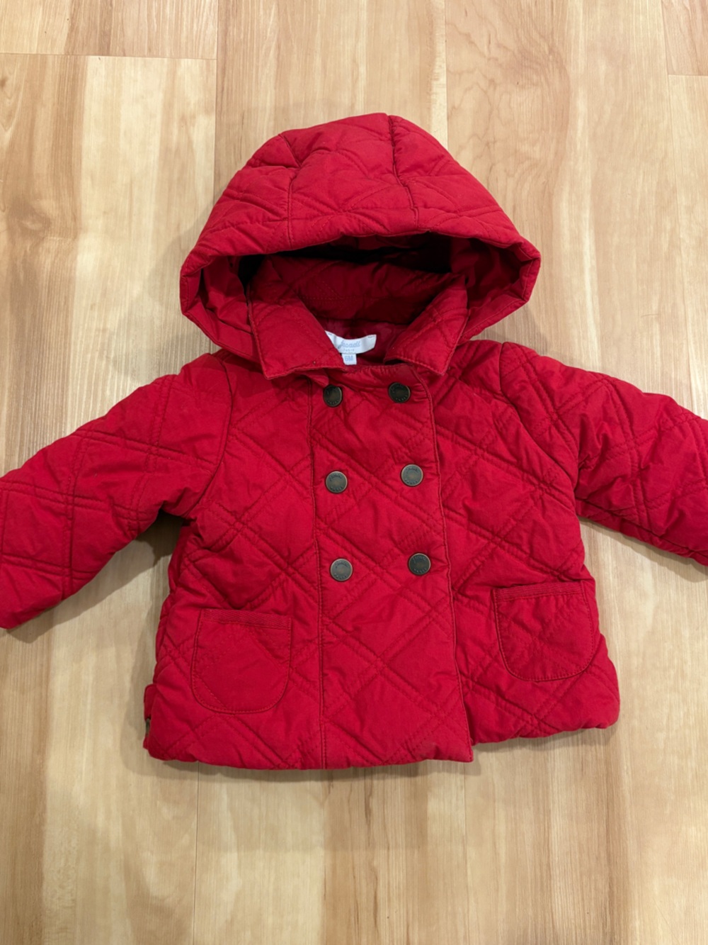Jacadi Red Quilted Jacket with Detachable Hood
